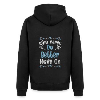 Attitude rebelle envers la devise de la vie - Veste à capuche bio Premium Unisexe - noir - Dos - Nico (187cm)
