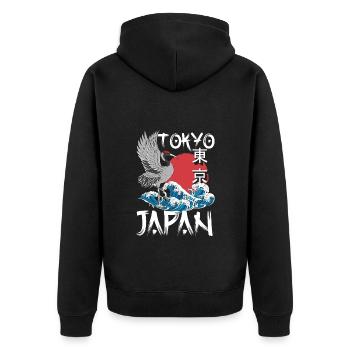 Tokyo Culture City Asiatique - Veste à capuche bio Premium Unisexe - noir - Dos - Nico (187cm)