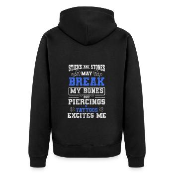 Künstler Tätowierung Beruf - Unisex Premium Bio Zip Hoodie - Schwarz - Hinten - Nico (187cm)