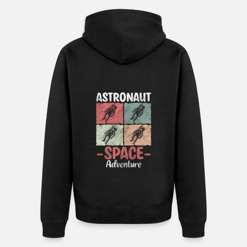 Astronaut Raumschiff Stern Kosmos - Unisex Premium Bio Zip Hoodie - Schwarz