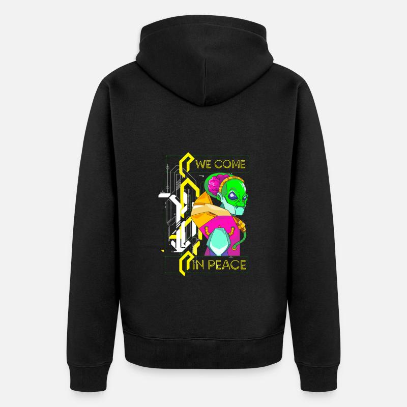 Future Rétro Synthwave Science-fiction - Veste à capuche bio Premium Unisexe - noir