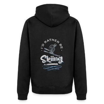 Snowboarding Mountain Hobby - Unisex Premium Organic Zip Hoodie - black - Back - Nico (187cm)