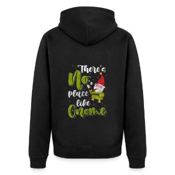 Wichtel Figur Weihnachten - Unisex Premium Bio Zip Hoodie - Schwarz - Hinten - Nico (187cm)