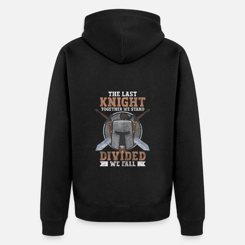 Mittelalter Lanze Held Ritterkreuz - Unisex Premium Bio Zip Hoodie - Schwarz