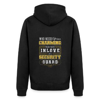 Montre de travail d’agent de sécurité - Veste à capuche bio Premium Unisexe - noir - Dos - Nico (187cm)