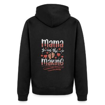 Bébé Maman Progéniture Ventre - Veste à capuche bio Premium Unisexe - noir - Dos - Nico (187cm)