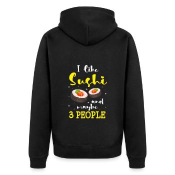 Japanisch Lecker Küche - Unisex Premium Bio Zip Hoodie - Schwarz - Hinten - Nico (187cm)