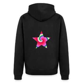 Star colorful gift idea spiral pattern - Unisex Premium Organic Zip Hoodie - black - Back - Nico (187cm)
