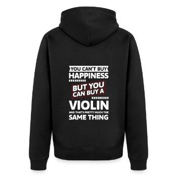 Violine Spieler Auftritt - Unisex Premium Bio Zip Hoodie - Schwarz - Hinten - Nico (187cm)