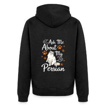 Perser Katzenfreund Katzenlady - Unisex Premium Bio Zip Hoodie - Schwarz - Hinten - Nico (187cm)