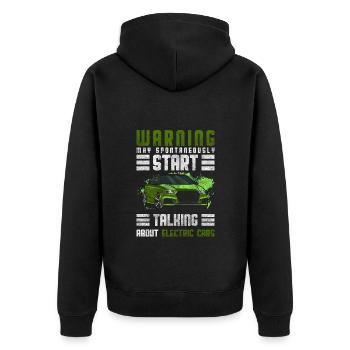 Electricity Electromobility Innovation Modern - Unisex Premium Organic Zip Hoodie - black - Back - Nico (187cm)