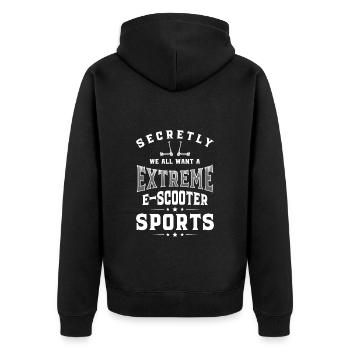 E-Scooter Scooter Rider E-Bike Hybrid - Unisex Premium Organic Zip Hoodie - black - Back - Nico (187cm)