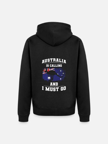 Outback Kangaroo Metropolis - Unisex Premium Organic Zip Hoodie - black