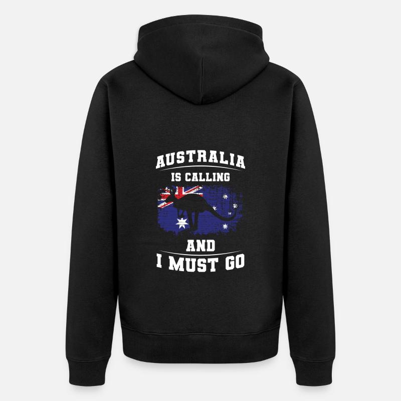 Métropole kangourou de l’Outback - Veste à capuche bio Premium Unisexe - noir