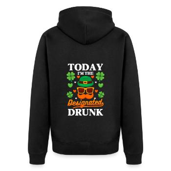 Ireland Shamrock Travel Beer - Unisex Premium Organic Zip Hoodie - black - Back - Nico (187cm)