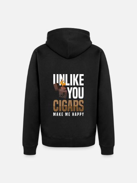 Raucher Tabak Qualm - Unisex Premium Bio Zip Hoodie - Schwarz