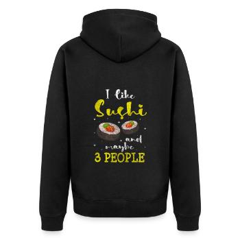 Sushi Viande Kawaii - Veste à capuche bio Premium Unisexe - noir - Dos - Nico (187cm)