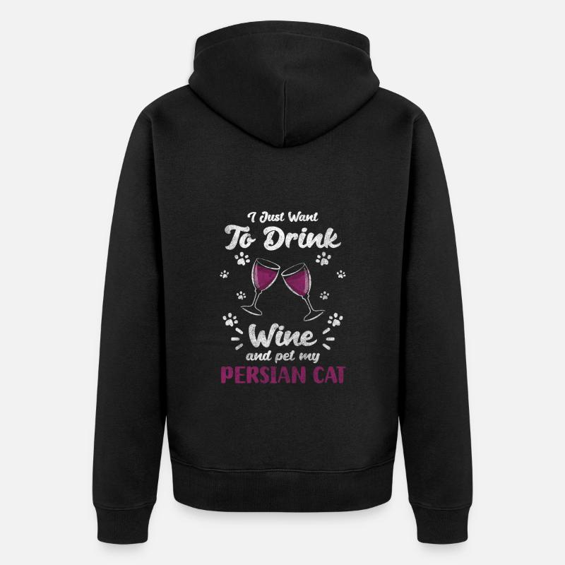 Perser Langhaarkatze - Unisex Premium Bio Zip Hoodie - Schwarz