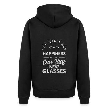 Visual Aids Glasses Student - Unisex Premium Organic Zip Hoodie - black - Back - Nico (187cm)