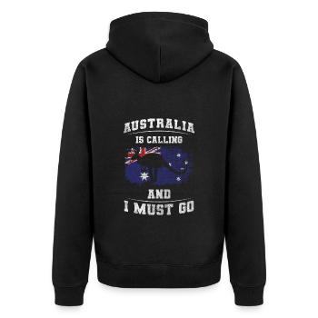 Outback Trip Animal Kookaburra - Unisex Premium Organic Zip Hoodie - black - Back - Nico (187cm)
