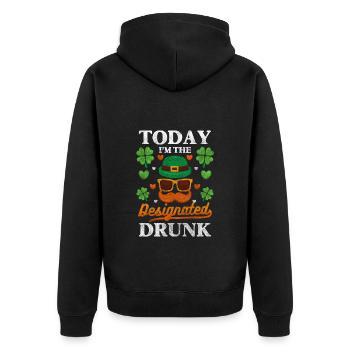 Irland Fernweh Urlauber - Unisex Premium Bio Zip Hoodie - Schwarz - Hinten - Nico (187cm)