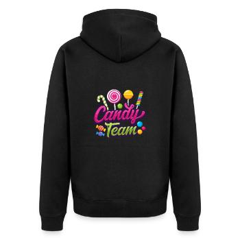 Candy Team Bonbons - Veste à capuche bio Premium Unisexe - noir - Dos - Nico (187cm)