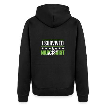 Ex Husband Divorce Single Breakup - Unisex Premium Organic Zip Hoodie - black - Back - Nico (187cm)