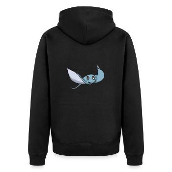 Stachelrochen Mantarochen Ozean Rochen - Unisex Premium Bio Zip Hoodie - Schwarz - Hinten - Nico (187cm)