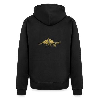 Illustrated designs with turtle - Unisex Premium Organic Zip Hoodie - black - Back - Nico (187cm)