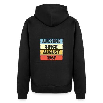 Awesome Since August 1967 55e anniversaire - Veste à capuche bio Premium Unisexe - noir - Dos - Nico (187cm)