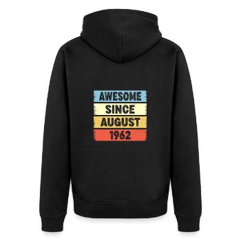 Awesome Since August 1962 60e anniversaire - Veste à capuche bio Premium Unisexe - noir - Dos - Nico (187cm)