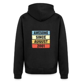 21 Years Old Awesome Since August 2001 21st - Unisex Premium Organic Zip Hoodie - black - Back - Nico (187cm)