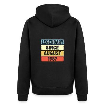 Legendary Since August 1987 35e anniversaire - Veste à capuche bio Premium Unisexe - noir - Dos - Nico (187cm)
