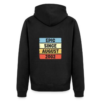 Epic Since August 2002 20e anniversaire - Veste à capuche bio Premium Unisexe - noir - Dos - Nico (187cm)