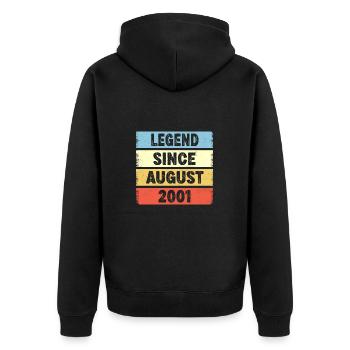 21 Years Old Legend Since August 2001 21st - Unisex Premium Organic Zip Hoodie - black - Back - Nico (187cm)