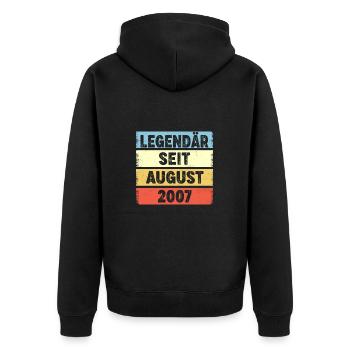 15 ans légendaires depuis août 2007 15ème anniversaire - Veste à capuche bio Premium Unisexe - noir - Dos - Nico (187cm)