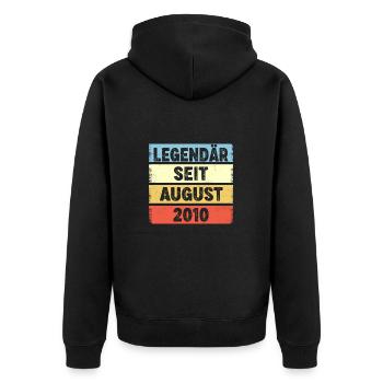 12 years legendary since August 2010 12th birthday - Unisex Premium Organic Zip Hoodie - black - Back - Nico (187cm)