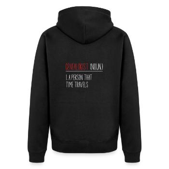 Généalogie Généalogie Généalogie - Veste à capuche bio Premium Unisexe - noir - Dos - Nico (187cm)