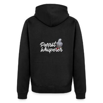 Graupapagei African Grey Parrot Papagei - Unisex Premium Organic Zip Hoodie - black - Back - Nico (187cm)