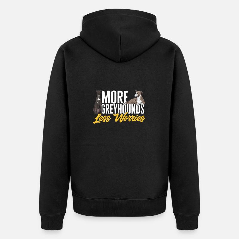 Lévrier italien Greyhound Chiens - Veste à capuche bio Premium Unisexe - noir