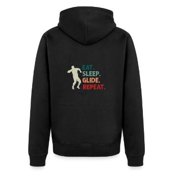 Kugelstoßen Werfen Leichtathletik - Unisex Premium Bio Zip Hoodie - Schwarz - Hinten - Nico (187cm)