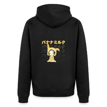 Anime Girl au lait de banane - Veste à capuche bio Premium Unisexe - noir - Dos - Nico (187cm)
