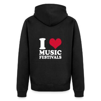 Festival de musique I Love Festivals de musique - Veste à capuche bio Premium Unisexe - noir - Dos - Nico (187cm)