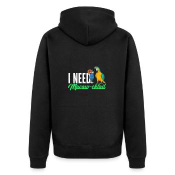 Yellow-breasted Macaw Parrot Blue And Yellow Macaw - Unisex Premium Organic Zip Hoodie - black - Back - Nico (187cm)