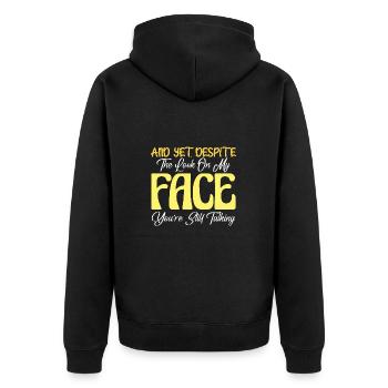 Vous parlez toujours de citation sarcastique - Veste à capuche bio Premium Unisexe - noir - Dos - Nico (187cm)