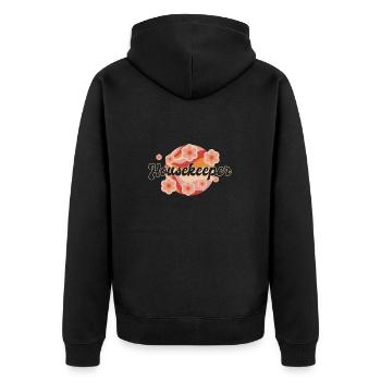 Domestic help, cleaner, housekeeper - Unisex Premium Organic Zip Hoodie - black - Back - Nico (187cm)