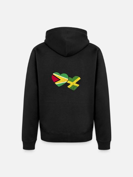 Guyana Flag Guyanese Guyana - Unisex Premium Organic Zip Hoodie - black