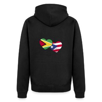Guyana Flag Guyanese Guyana - Unisex Premium Organic Zip Hoodie - black - Back - Nico (187cm)