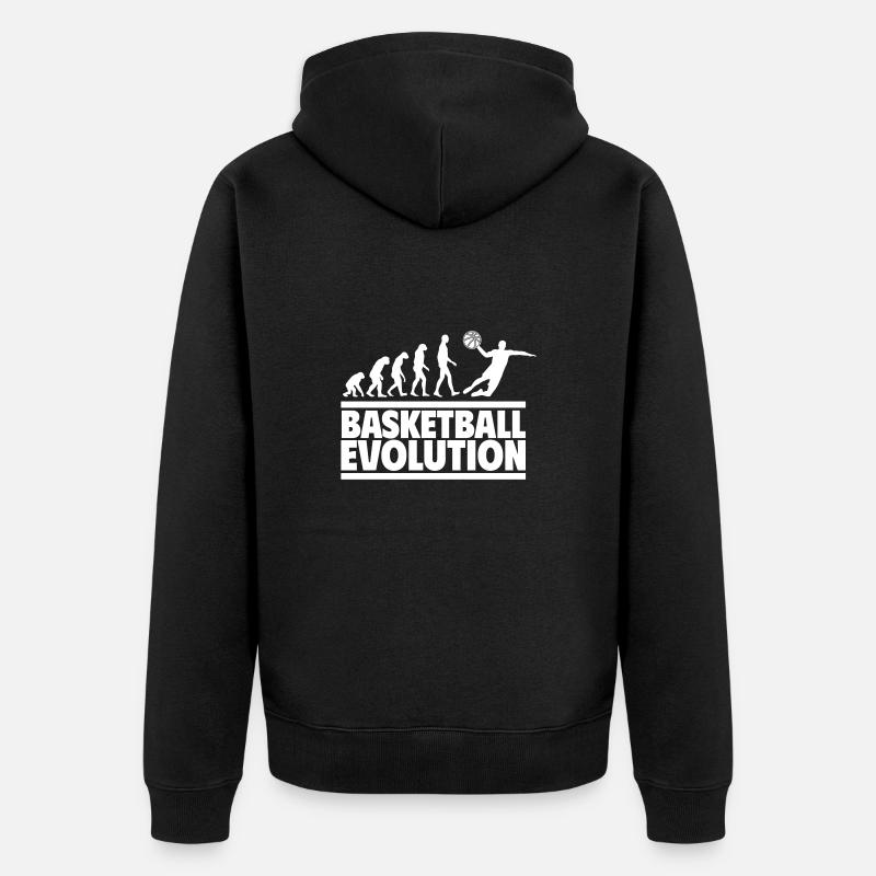 Évolution du basket-ball - Veste à capuche bio Premium Unisexe - noir