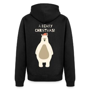 Ours de Noël Beary avec le Père Noël - Veste à capuche bio Premium Unisexe - noir - Dos - Nico (187cm)